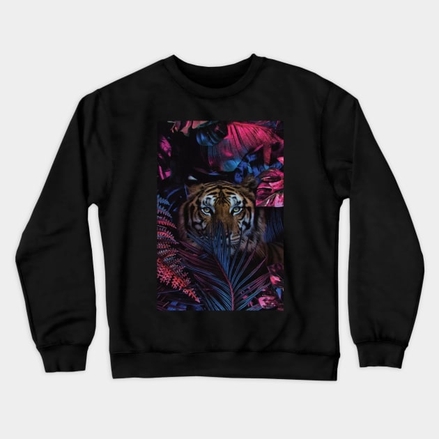 Tiger In Jungle Crewneck Sweatshirt by Alexander S.